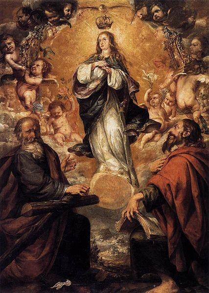 Juan de Valdes Leal Virgin of the Immaculate Conception with Sts Andrew and John the Baptist Sweden oil painting art